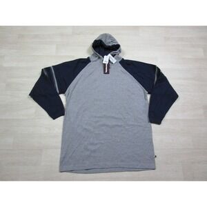 NWT - Vintage Ferruche Hoodie Sweatshirt Men's Sz (L) Two Tone Gray & Blue 90s